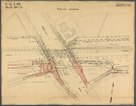 852580 Situatie van de oude en nieuwe spoorbruggen (rolbasculebruggen) over de Delfshavensche Schie tussen Schiedam en ...